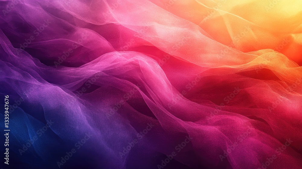 Obraz premium Vibrant colorful sheer fabric drapes