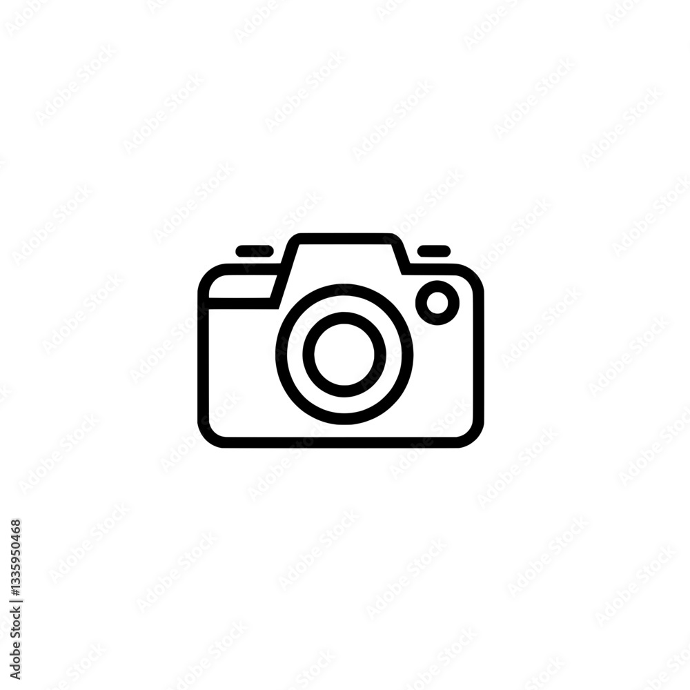 Clean and modern black and white vector illustration of a compact camera, symbolizing photography, travel, and capturing memories. Clean and modern black and white vector illustration of a compact camera, symbolizing photography, travel, and capturing memories.