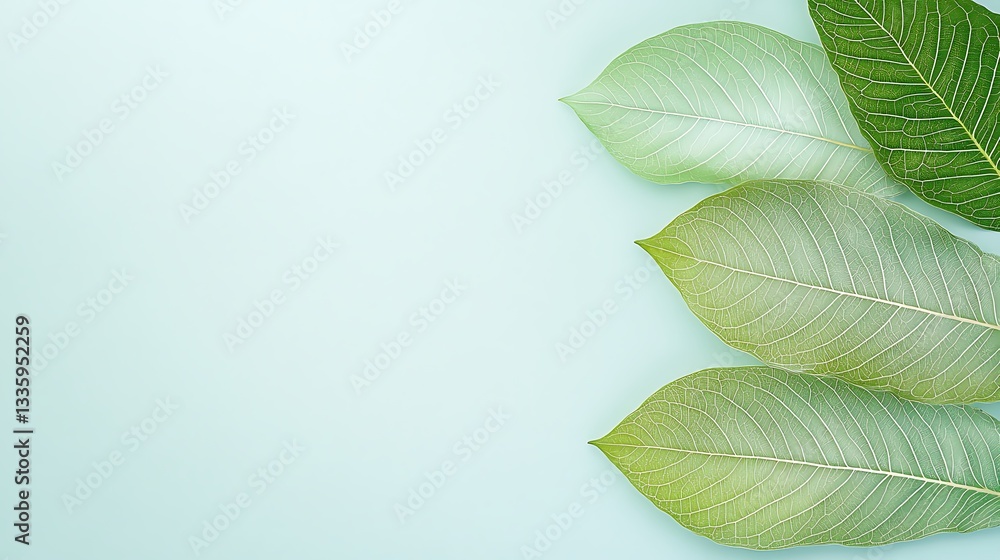 Obraz premium Lush green leaves arrangement natural setting botanical image close-up view tranquil concept