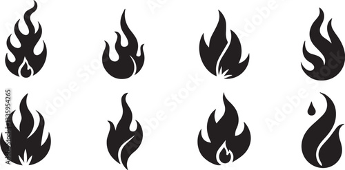 fire flames set