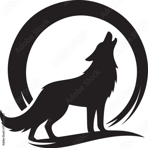 Wolf Howling Moon Silhouette Bundle