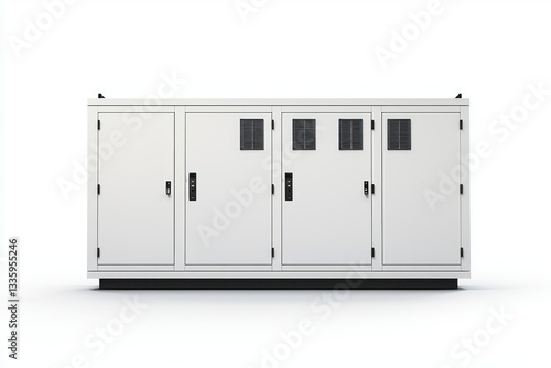 Industrial Electrical Box Unit in White an Isolated Object for Power Distribution System Supply