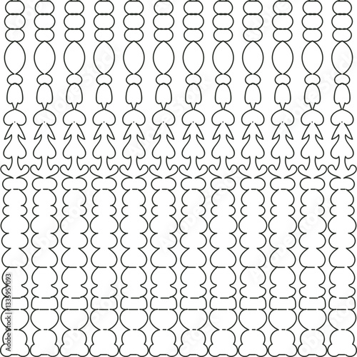 Repeating vertical columns with rounded, plump shapes.
