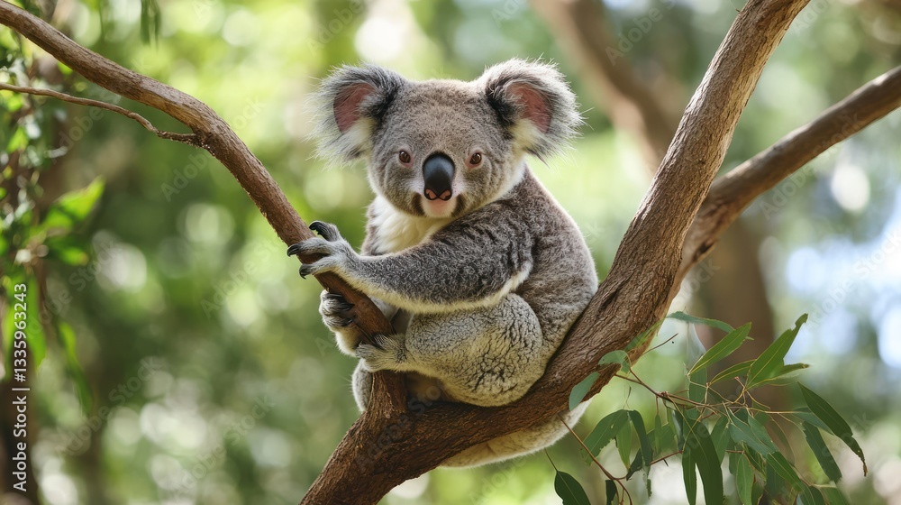 Obraz premium Australian Koala on Tree Branch