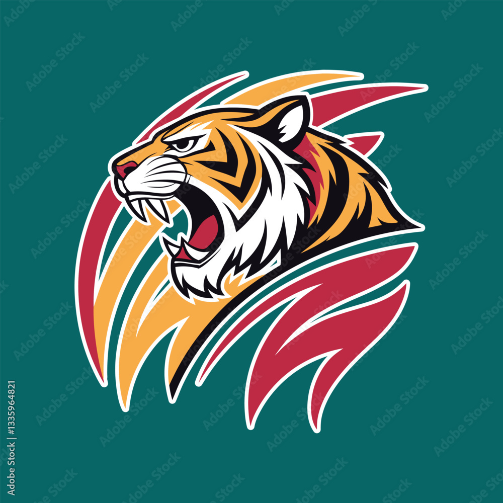 Eye-Catching 3D abstract tiger Head Mascot Logo Illustration. Eye-Catching 3D abstract tiger Head Mascot Logo Illustration.