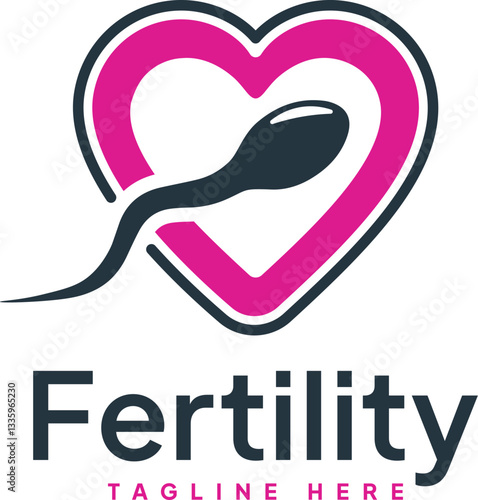 Fertility abstract vector logo illustration, concept for pregnancy clinic template logo.
