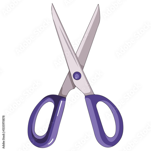 Cartoon Scissor Icon Vector Illustration on White Background