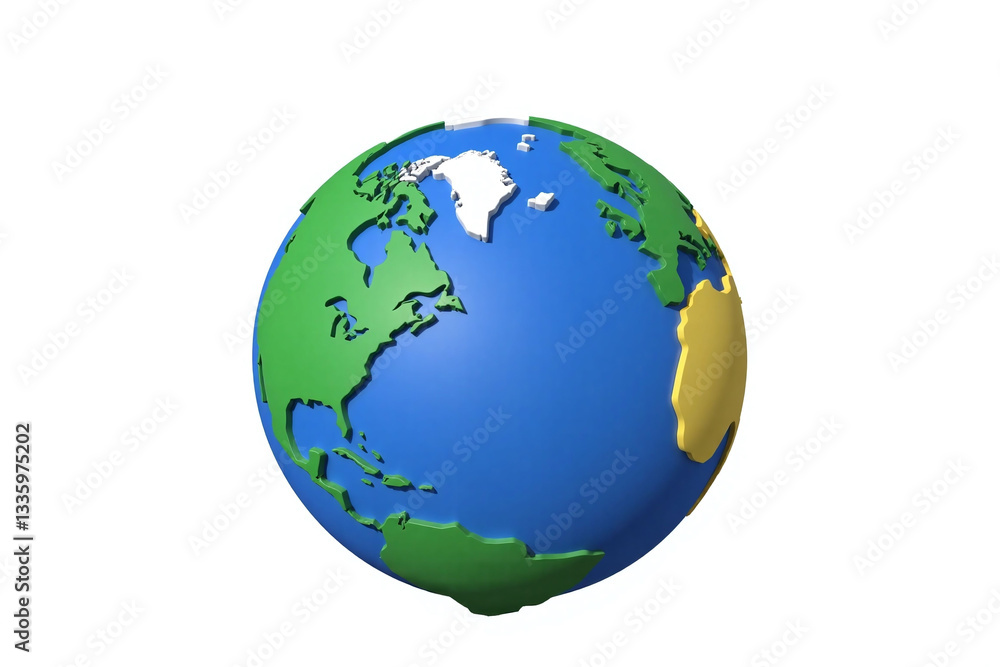 3D rendering of the earth on a white background 3D rendering of the earth on a white background