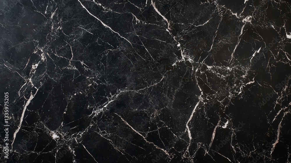 Obraz premium Dark Marble Texture: A close-up shot reveals the intricate patterns and veins of dark marble, showcasing its elegance, depth, and natural beauty.