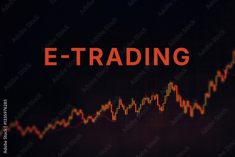 Obraz premium E-Trading word phrase text on economic theme background