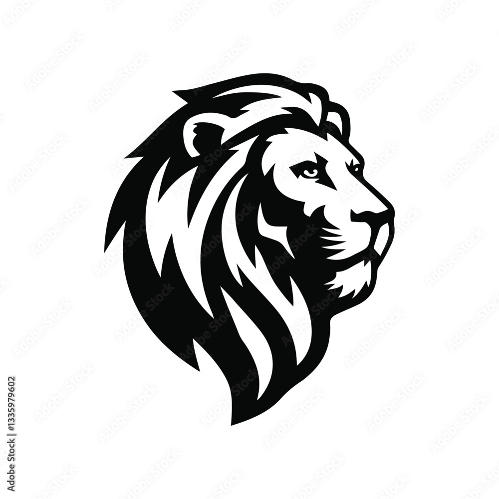 Fototapeta premium lion head silhouette