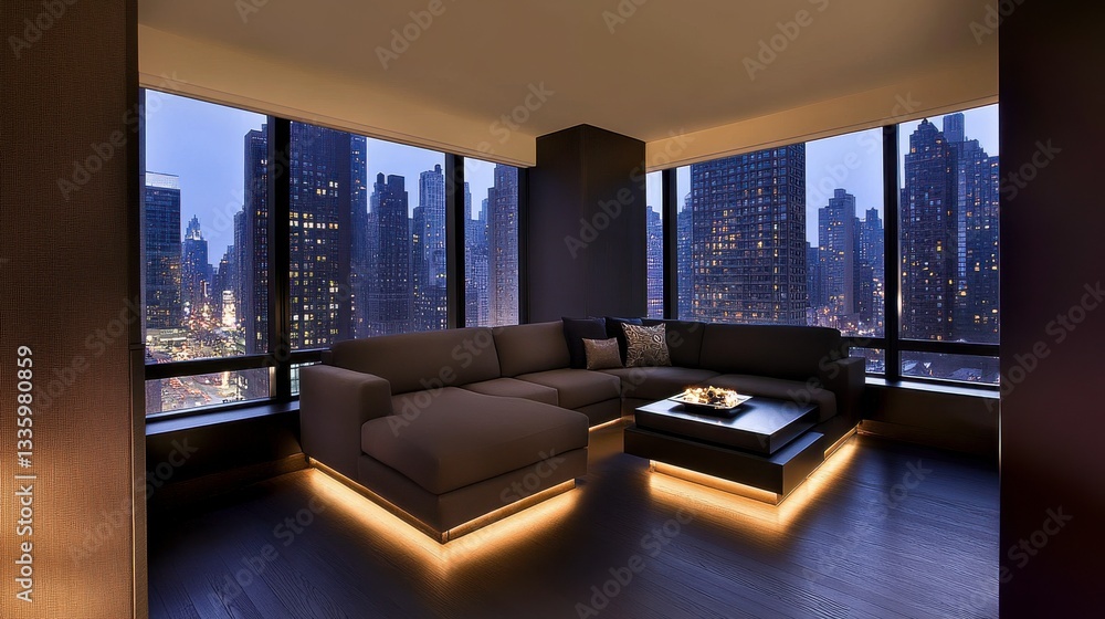 Modern Living Room with Oversized Sectional Sofa