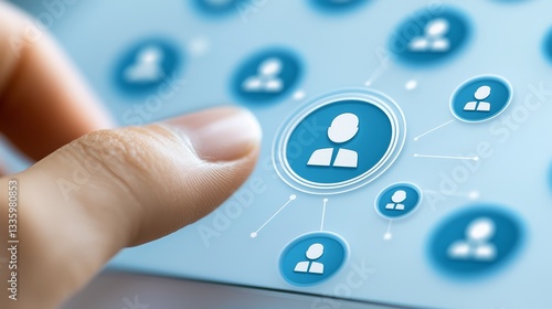 Wallpaper Mural Fingertip tap, exploring the seamless interaction of touchscreen technology on a modern tablet Torontodigital.ca