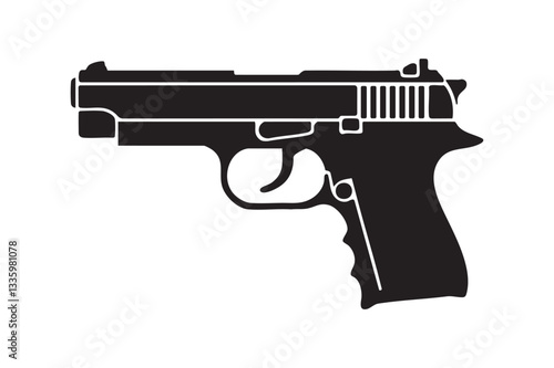 gun silhouette vector illustration isolated on white