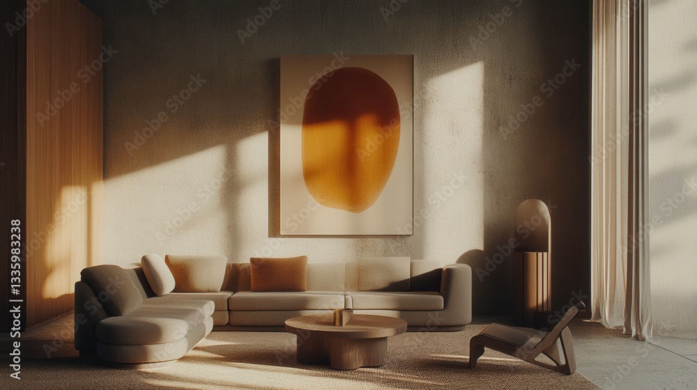 Modern Minimalist Room with Soft Ambient Light