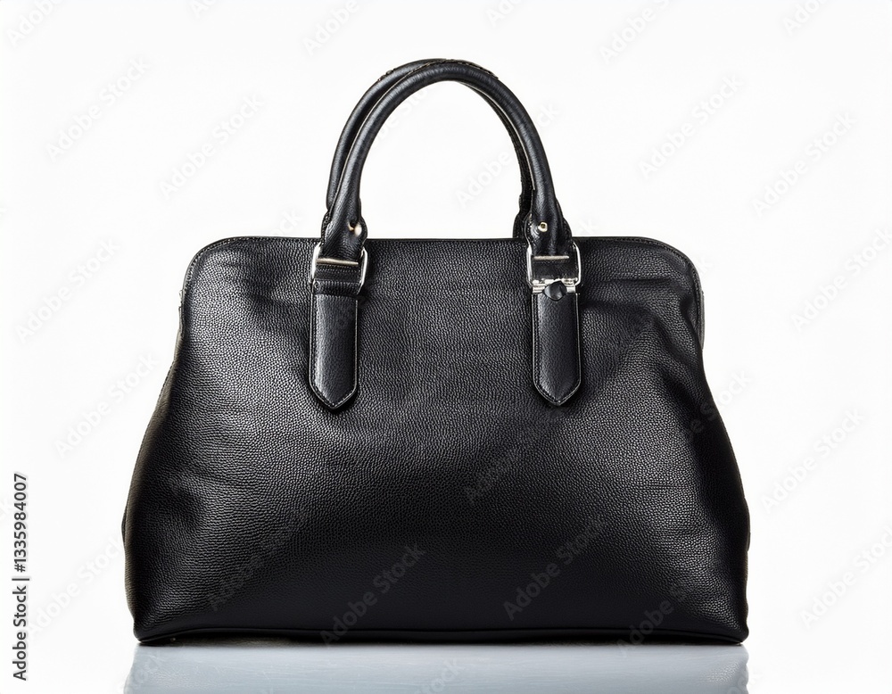 Naklejka premium Large black handbag isolated on white background. Generated image