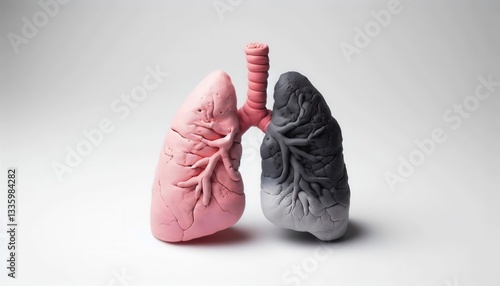 Lung health awareness campaign medical study 3d model clinical environment close-up view anatomy