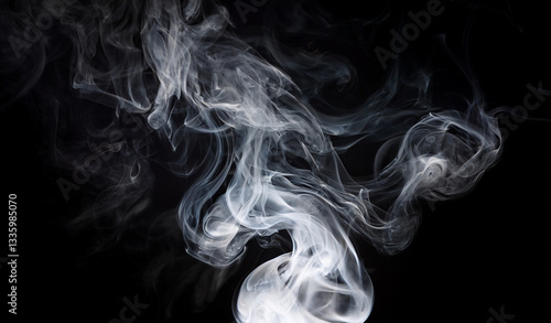 Wallpaper Mural Fog or Abstract smoke set isolated on black background. Royalty high-quality free best stock image of white cloudiness, mist or smog on dark background Torontodigital.ca