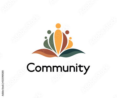 Abstract Community Logo Design People, Unity, Growth, Teamwork