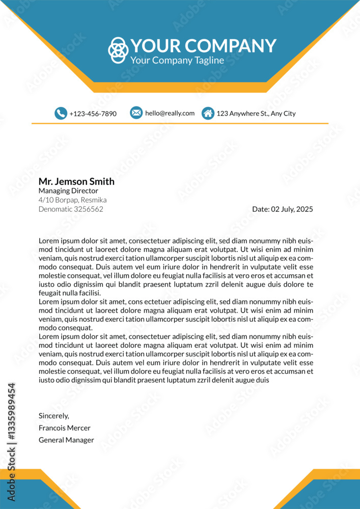 Professional Letterhead Template for Formal Correspondence Professional Letterhead Template for Formal Correspondence
