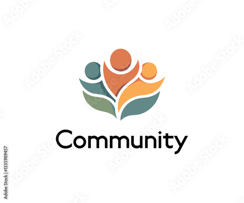 Community Logo Design People Unity Teamwork Collaboration Support Together