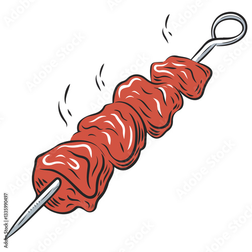 Bitmap Meat and Ham Sign Cooking Icons for Web