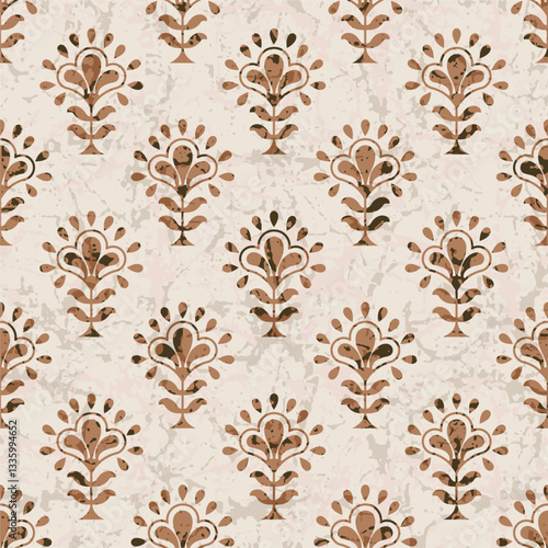 Hashtag CADS Floral block print Pattern. Boho Print. Hand draw Illustrations, Batik Print, Floral Pattern, Print Art. EPS file format. 