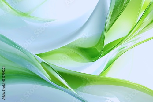 "Graceful Green Waves in Motion"