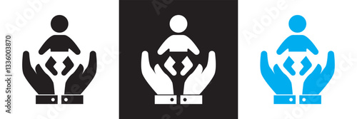 Childcare icon. Vector illustration. isolated on white and black background. EPS 10