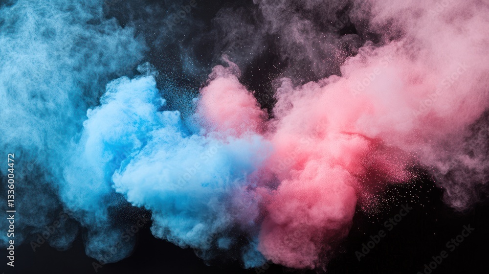 Abstract Pink and Blue Powder Explosion Abstract Pink and Blue Powder Explosion