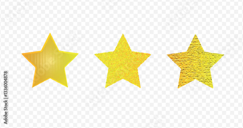 Yellow Star Symbol Vector Set.