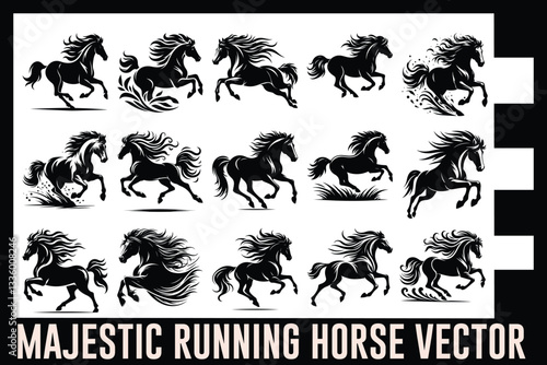 Majestic Running Horse Vector Pack