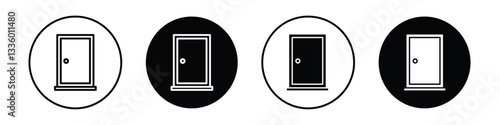 Door closed vectors icons graphics pack