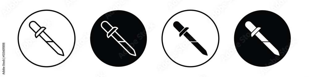 Eye dropper half vectors icons graphics pack Eye dropper half vectors icons graphics pack