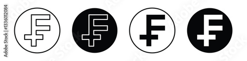 Franc sign vectors icons graphics pack