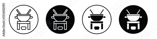 Fondue pot vectors icons graphics pack