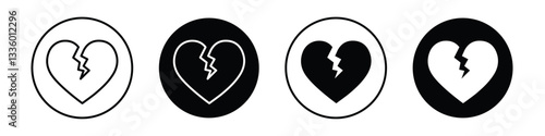 Heart Crack vectors icons graphics pack