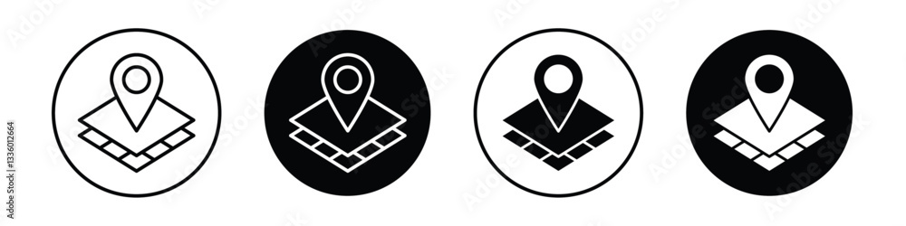 Land layer location vectors icons graphics pack Land layer location vectors icons graphics pack