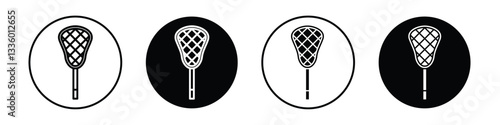 Lacrosse stick ball vectors icons graphics pack