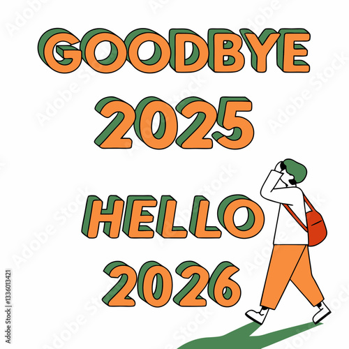 Bold New Year Typography – 2025 to 2026 Transition
