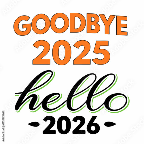 Bold New Year Typography – 2025 to 2026 Transition
