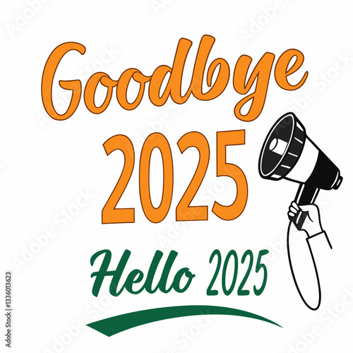 Goodbye 2025, Welcome 2026 – Digital Vector Artwork
