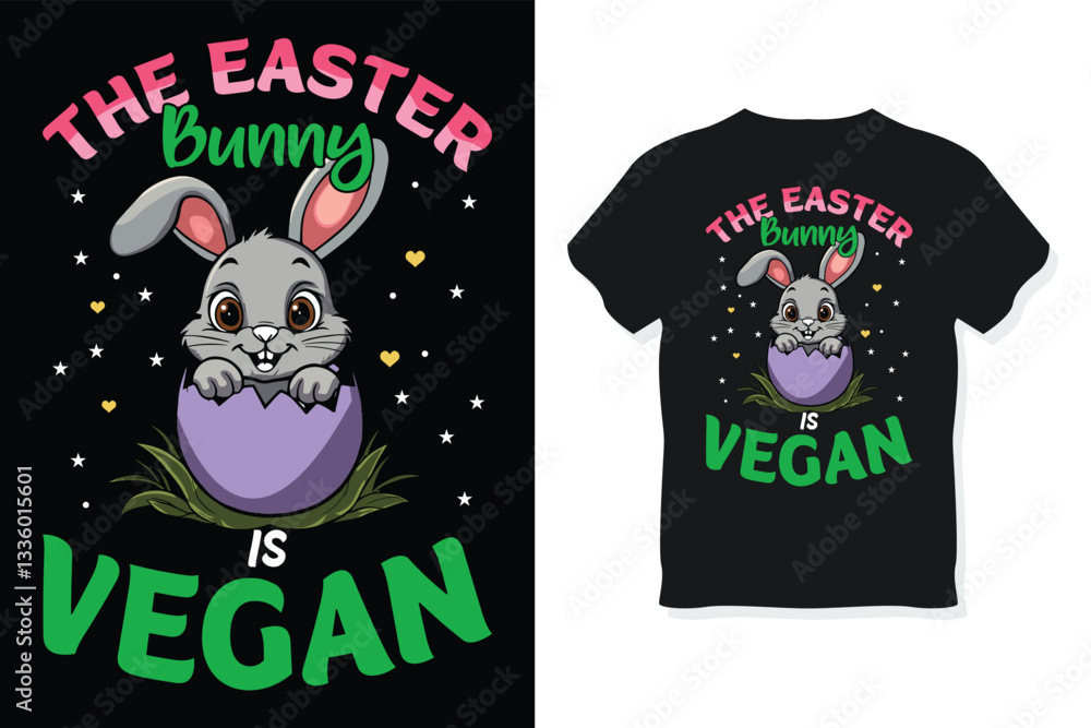 The Easter Bunny Is Vegan t shirt design The Easter Bunny Is Vegan t shirt design