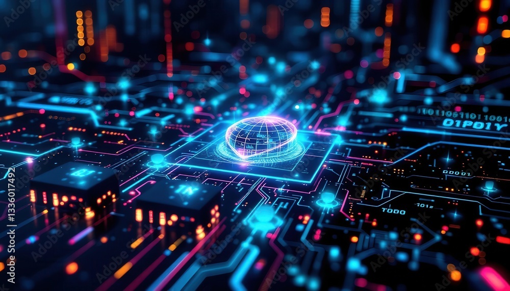 Global Network Digital Technology Circuit Board Background Global Network Digital Technology Circuit Board Background