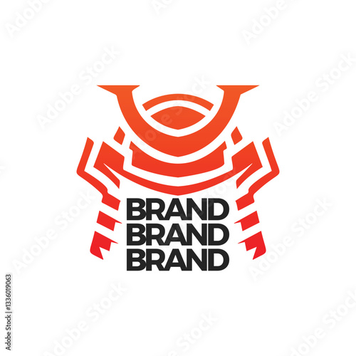 Samurai Helmet Typography Logo