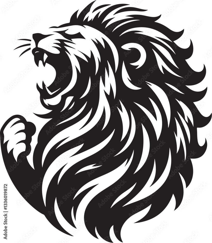 Majestic Lion Silhouette Vector Bundle Majestic Lion Silhouette Vector Bundle