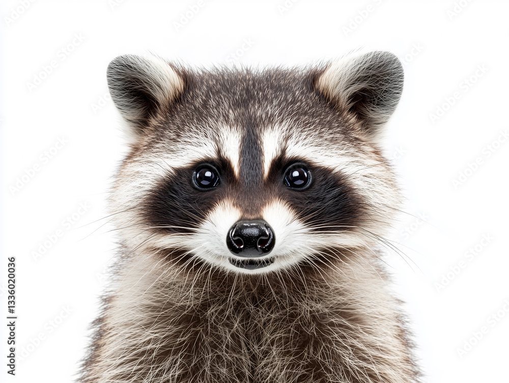 A captivating close-up of a raccoon emphasizing its unique fur patterns. A captivating close-up of a raccoon emphasizing its unique fur patterns.
