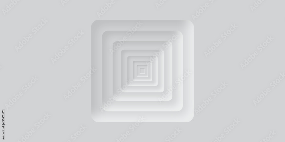 A beautiful abstract smooth white background with lighting. A minimalist aesthetic featuring a stark white backdrop. Minimalist Design with Overlapping Squares.