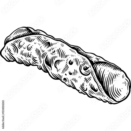 Hand drawn Cannoli Sketch Illustration
