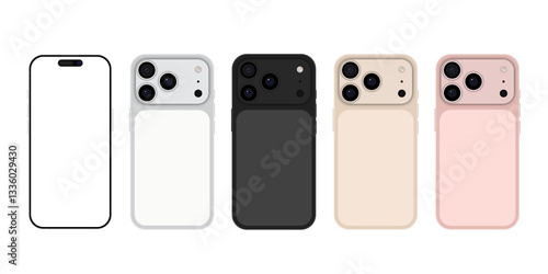 Tapety artystyczne iPhone17 Pro スマートフォン モックアップ 背面 ベクター素材